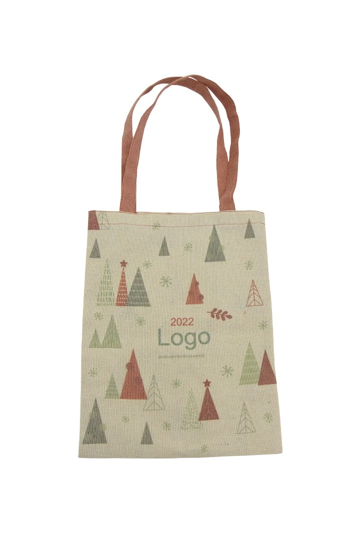 Купить сумку Эко Колор из двунитки 30х40 см, печать с двух сторон "Christmas trees"