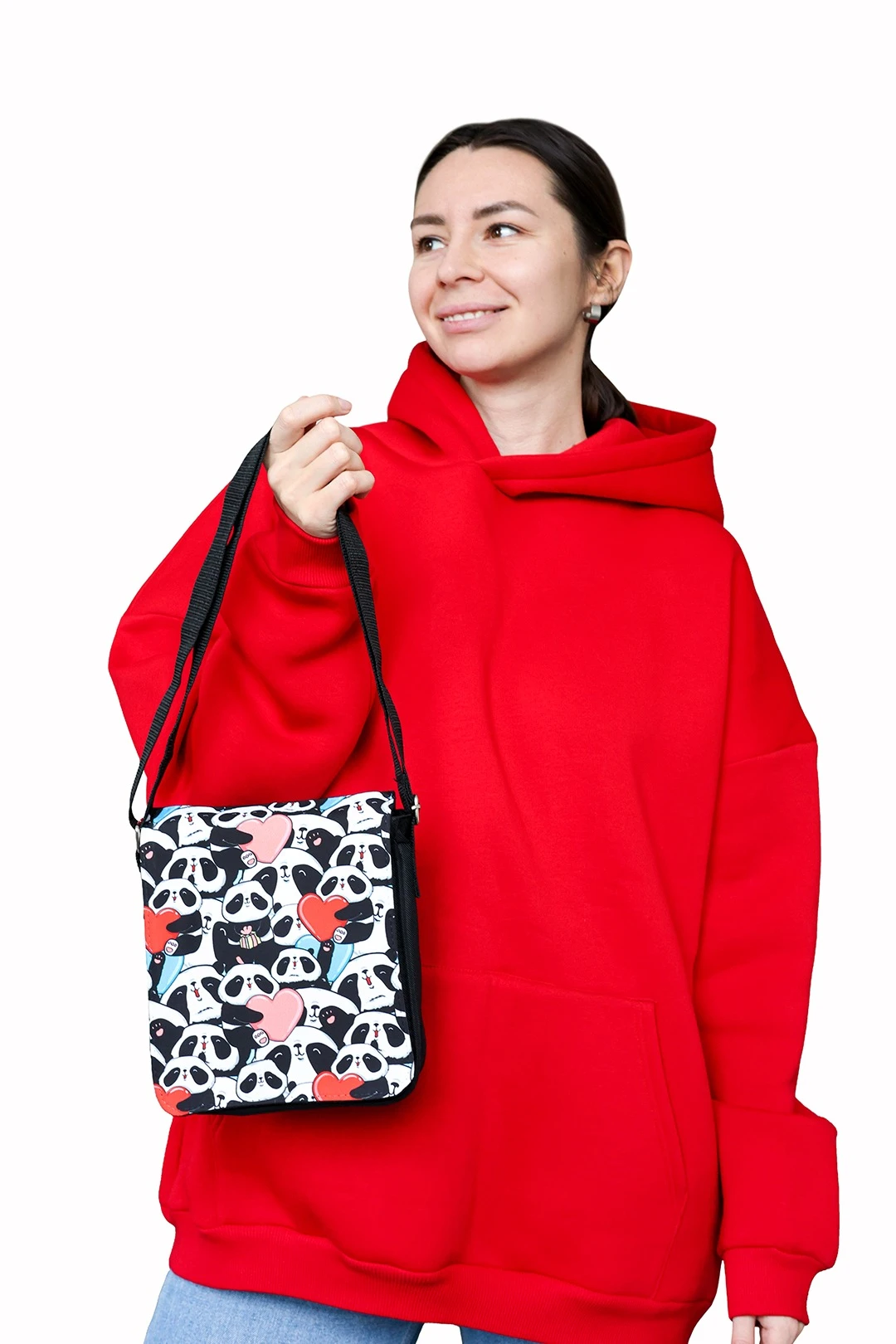 Сумка на плечо Дерри, с клапаном под печать "Panda world"#1