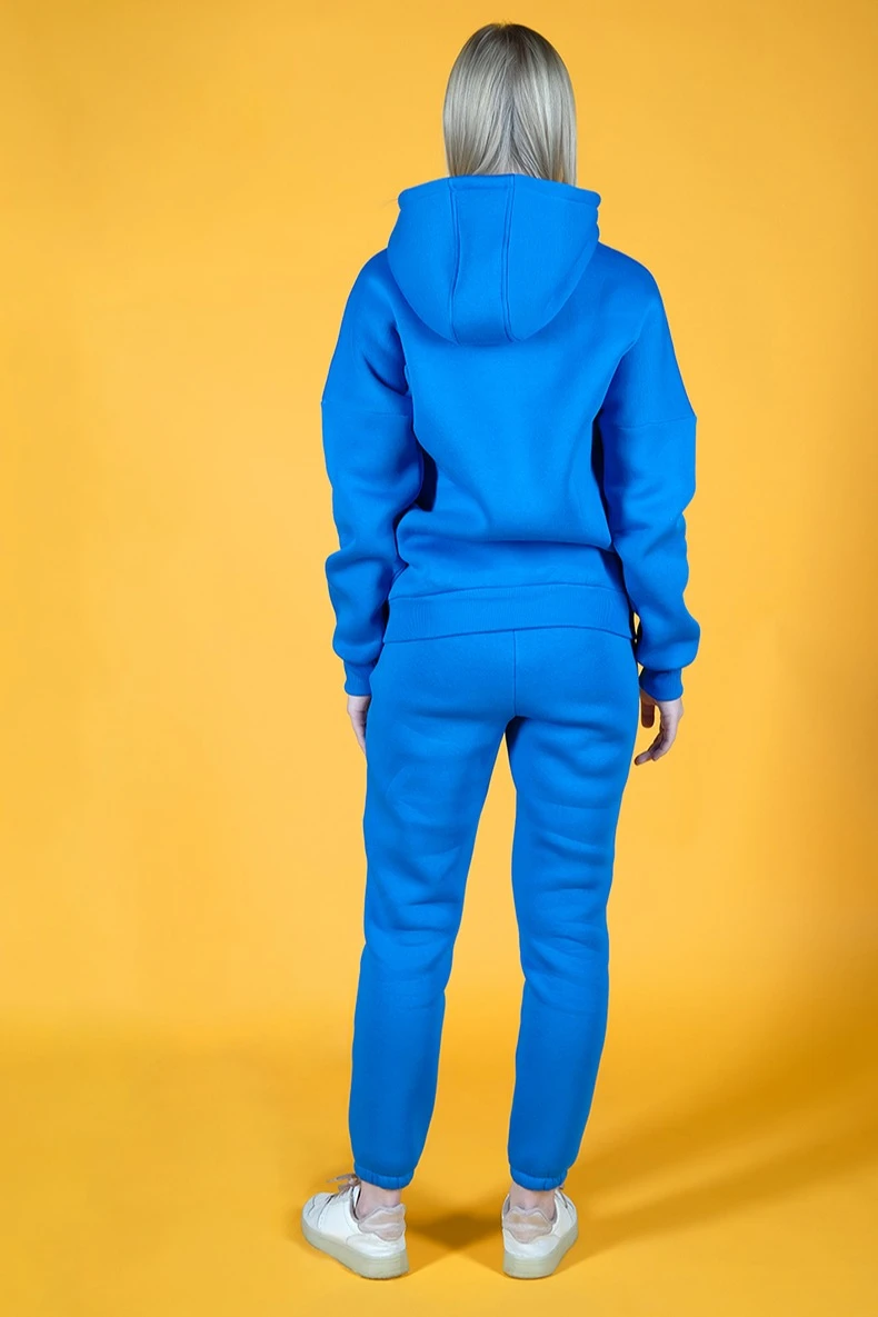 Купить спортивный костюм Лофт из футера женский, однотонный голубой