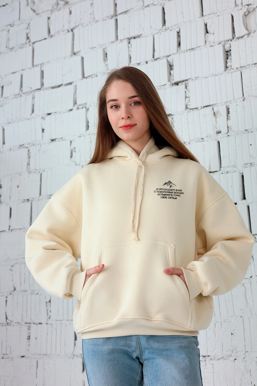 Худи Данте из футера оверсайз женская, однотонная#2