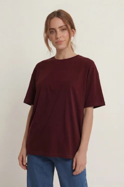 Купить футболку Ампир унисекс, однотонную бордовую (хлопок)