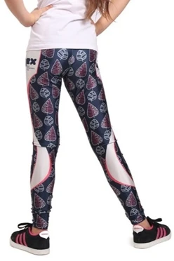 Легинсы детские с узким поясом с принтом "Leaves"#1