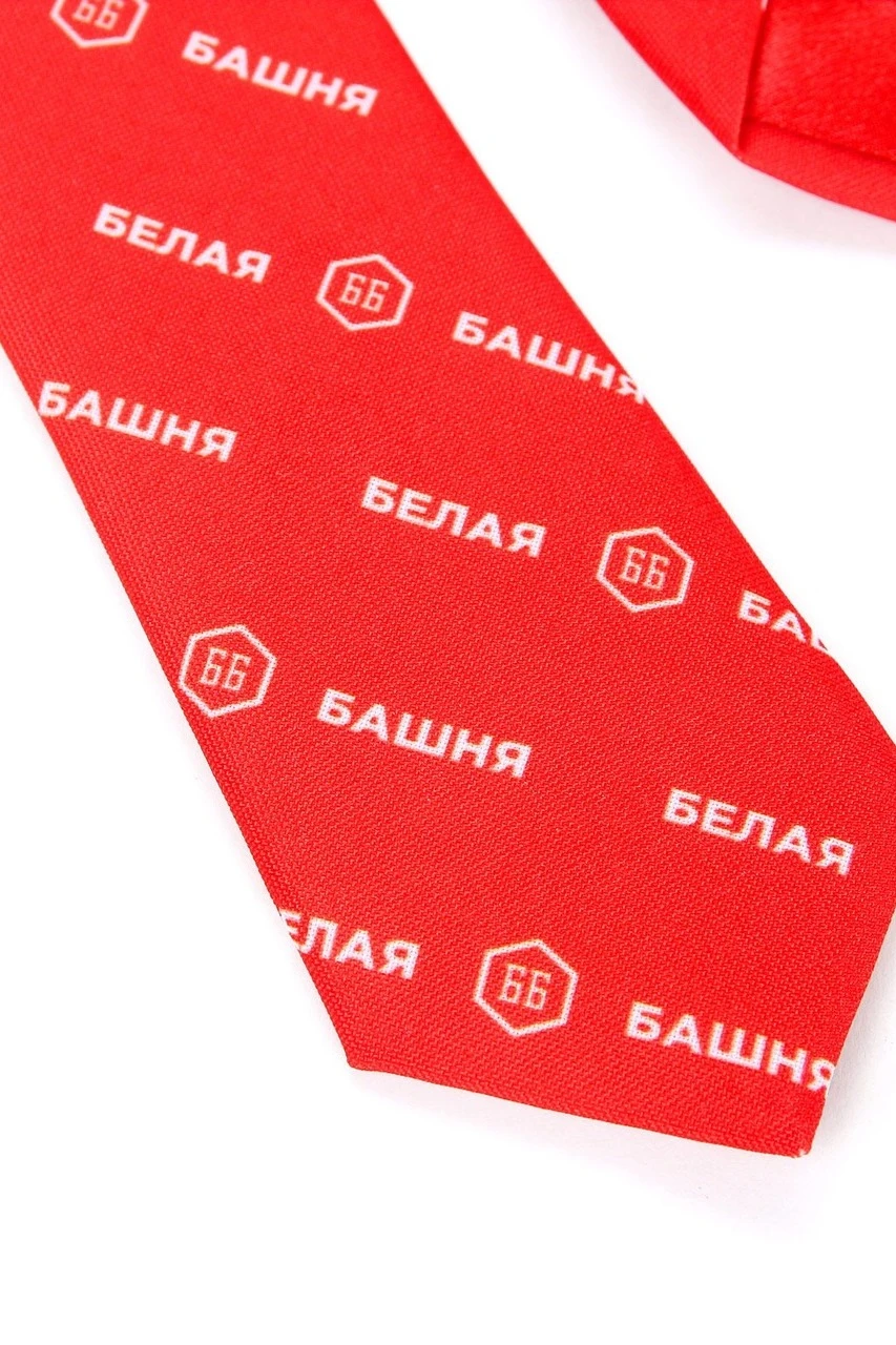 Галстук Слим узкий самовяз мужской, с полной запечаткой "The White Tower"#2