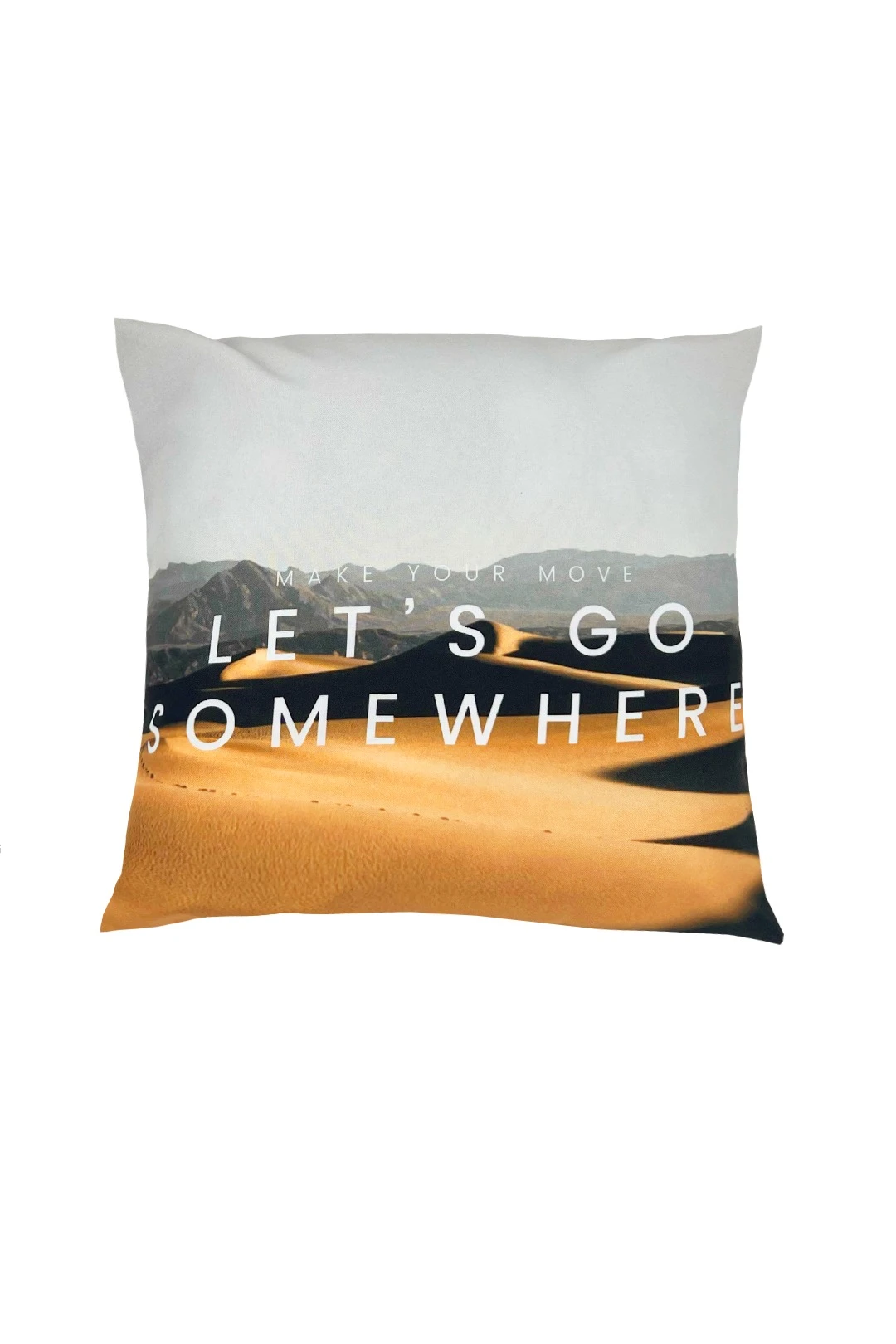 Купить подушку 40х40 см, с принтом "Let's go somewhere"