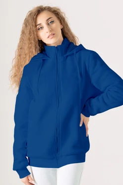 Купить балахон Джеймс из футера на флисе унисекс, однотонный синий