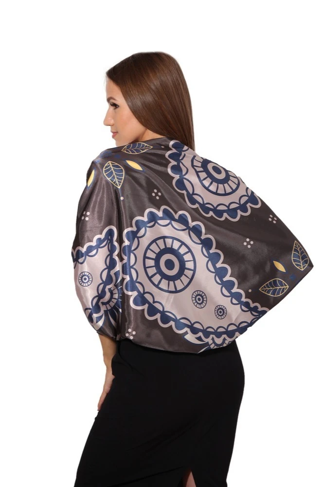 Платок Шанель 90х90 см, с полной запечаткой "Indigo"#3