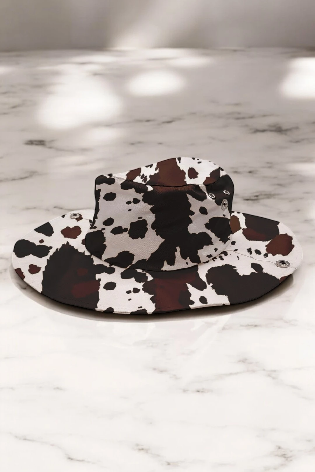 Панама Техас с полями на кнопках, с полной запечаткой "Black spots"#1