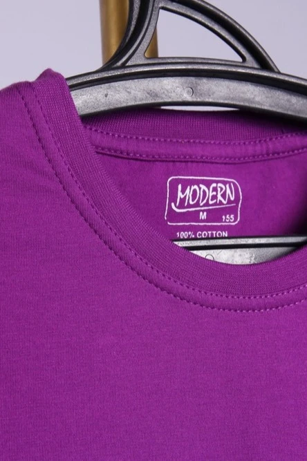 Футболка Премиум унисекс (Modern) однотонная фиолетовая (хлопок)#3