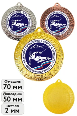 Купить медаль металлическая ИК7010 70мм с шильдом 50мм