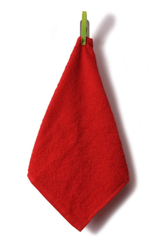 Полотенце махровое 30х30 см (Ituma), однотонное красное#2