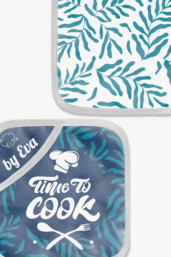 Прихватка Маффин с полной запечаткой "Time to cook"#1