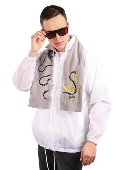 Шарф флисовый однослойный 15х120 см, однотонный "Gold Anchor"#1