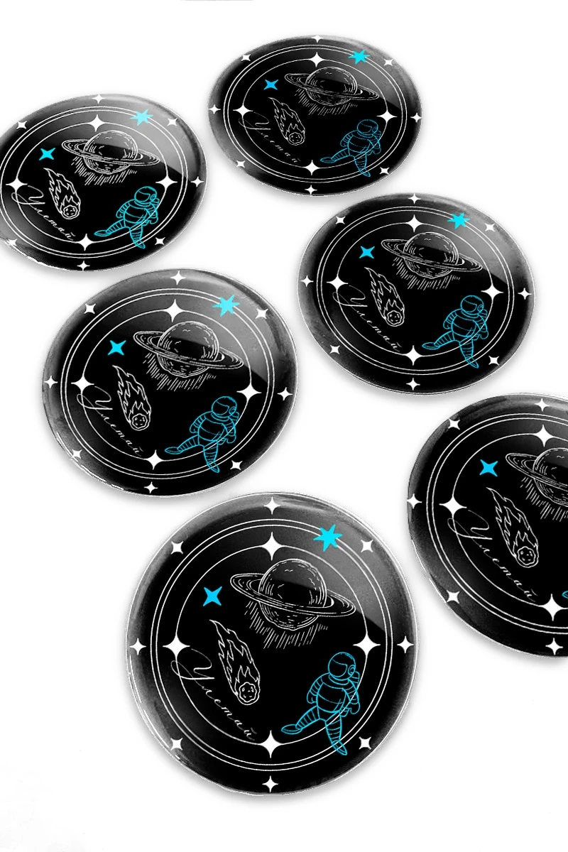 Купить наклейку заливную 5х5 см, с нанесением "Космос"