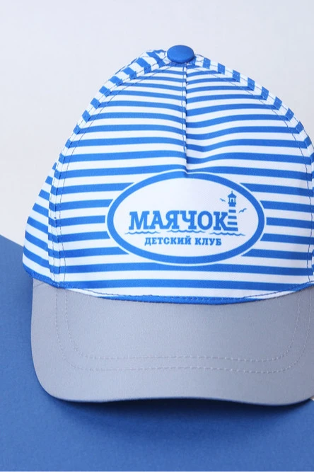 Бейсболка Стандарт детская с полной запечаткой синяя полоска (полиэстер) "Beacon"#5
