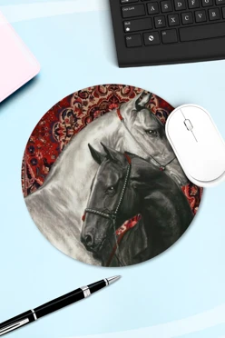 Купить коврик для мыши круглый с принтом "Horses" Купить коврик для мыши круглый с принтом "Horses"