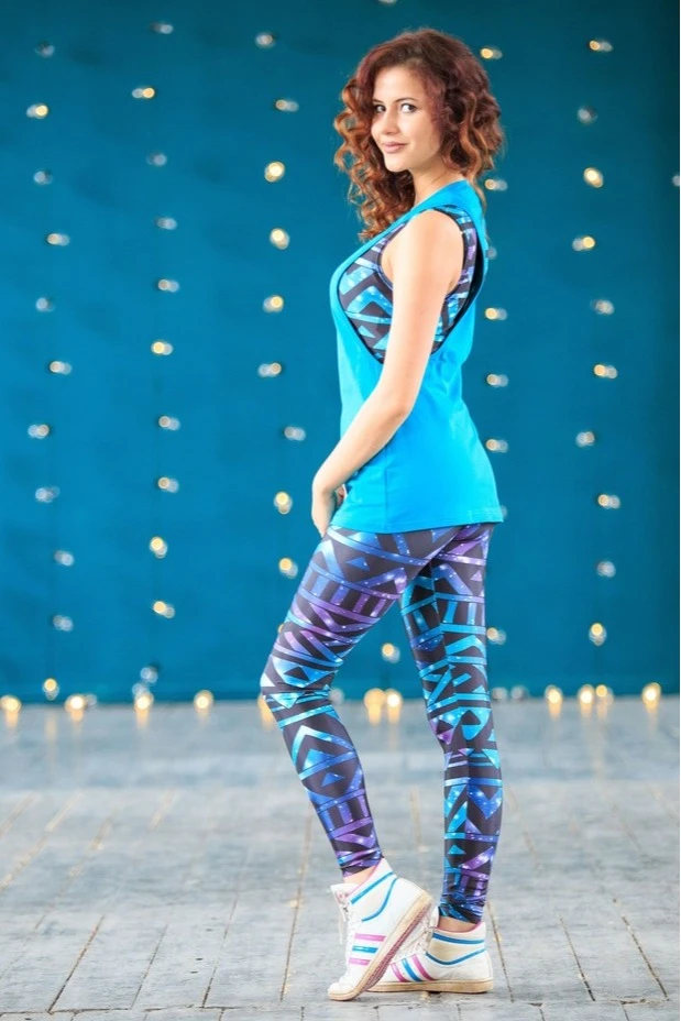 Легинсы женские с узким поясом с принтом "Grange"