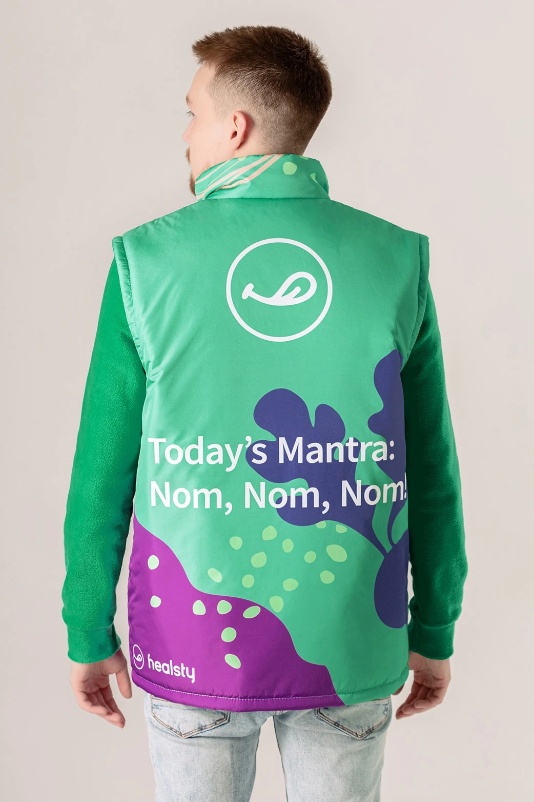 Куртка-жилет Фрост без капюшона на синтепоне унисекс, с полной запечаткой "Healsty"#2