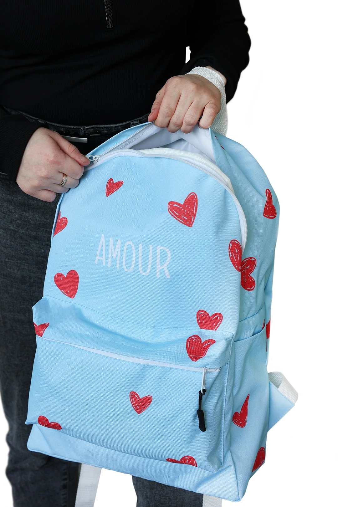 Рюкзак Венди с жестким каркасом 30х40х12 см, с полной запечаткой "Amour"#9