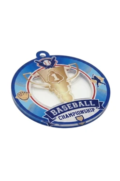 Купить медаль из акрила АК7007 Круг с кубком 70 мм с печатью "Baseball"