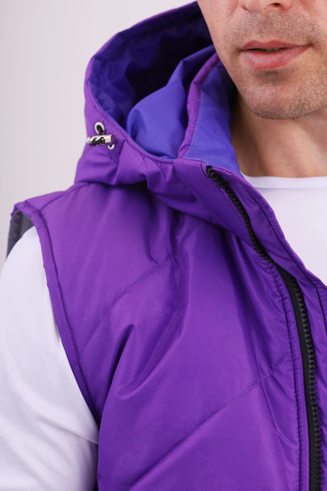 Жилет Стивен на синтепоне с капюшоном унисекс, с полной запечаткой#5