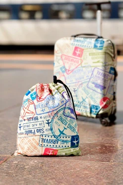 Купить мешочек для чехла для чемодана с полной запечаткой "Travel"