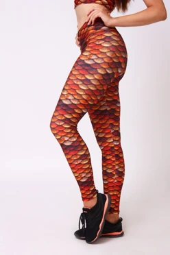 Легинсы женские с широким поясом с принтом "Scale"