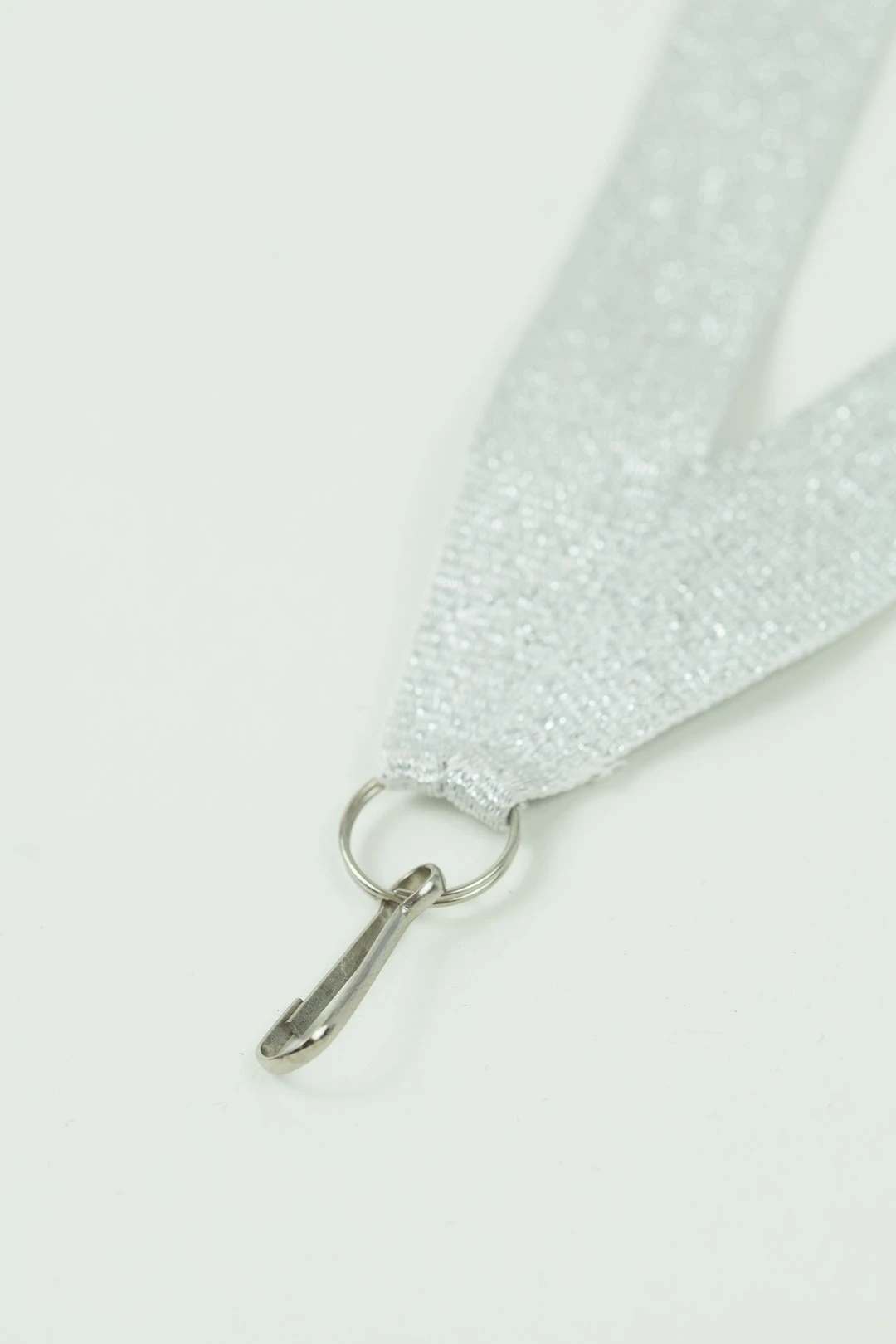 Лента для медали репс металлик ширина 2,2 см, с карабином, серебро#3