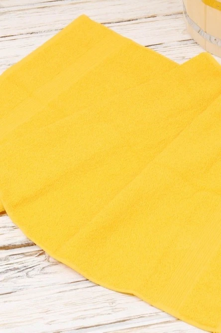Полотенце махровое 50х90 см (Ituma), однотонное желтое#1