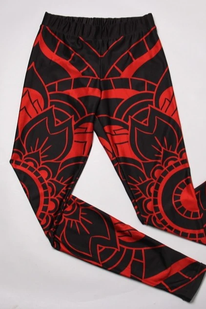 Легинсы женские с узким поясом с принтом "Mandala" Легинсы женские с узким поясом с принтом "Mandala"