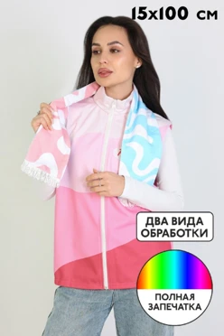 Купить шарф двухслойный утепленный 15х100 см, с полной запечаткой