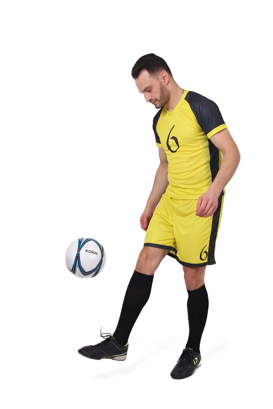 Гетры футбольные взрослые, однотонные чёрные#4