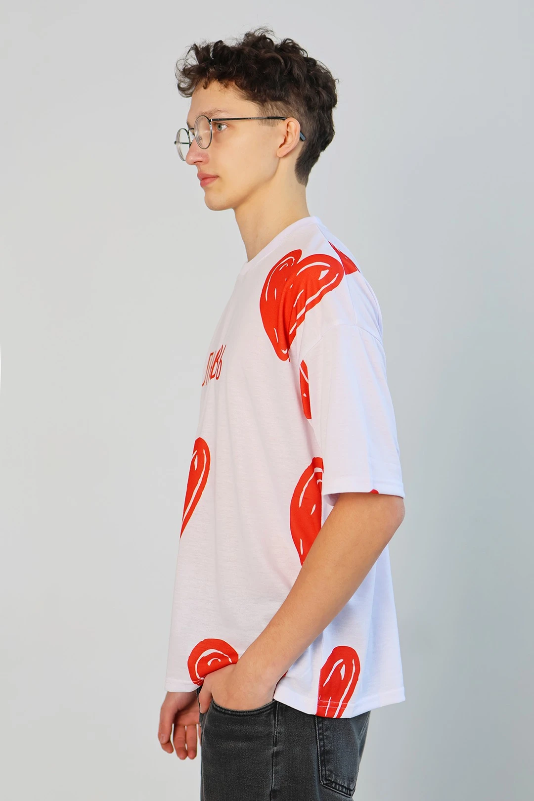 Футболка Макс оверсайз унисекс из кулирки с полной запечаткой "Love"#2