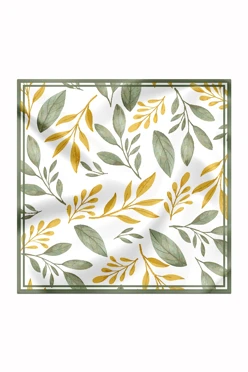 Купить платок Шанель 70х70 см, с полной запечаткой "Leves composition"