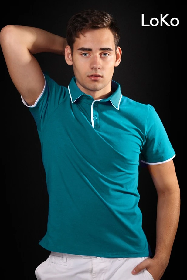 Купить футболку поло Лайн унисекс комбинированную