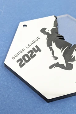 Медаль из акрила АК8012 Многоугольник 80 мм с гравировкой#2