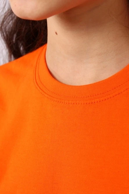 Футболка Премиум детская (Modern) однотонная оранжевая (хлопок)#5