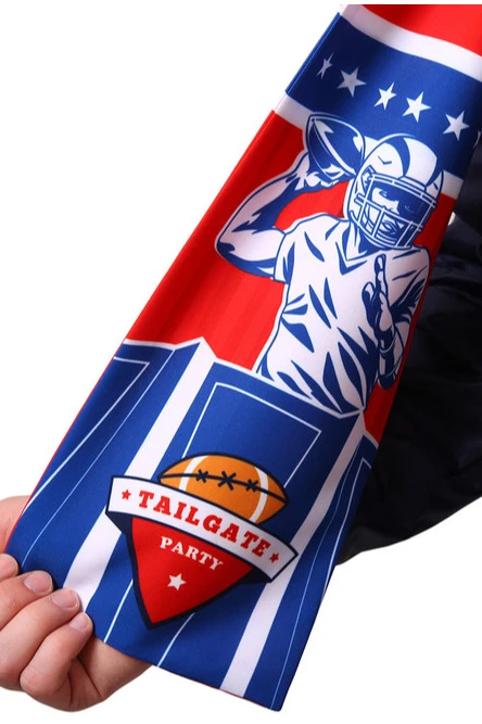 Шарф двухслойный легкий 15х130 см, с полной запечаткой "Tailgate party"#4 Шарф двухслойный легкий 15х130 см, с полной запечаткой "Tailgate party"#4