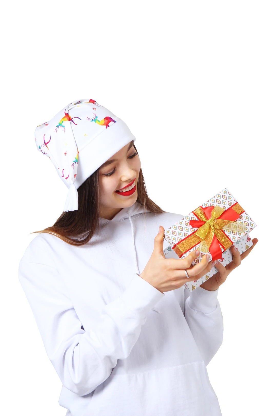 Купить колпак Новогодний с принтом "Deer"