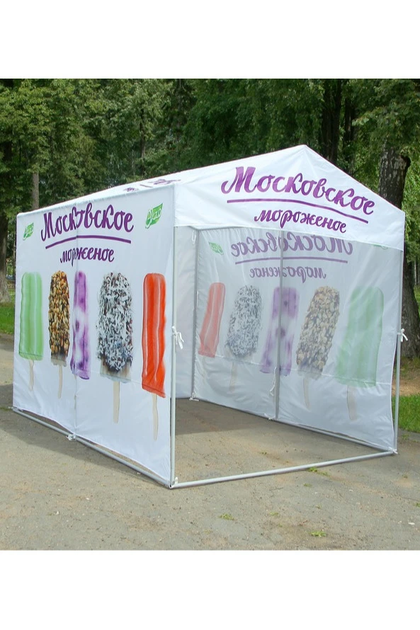 Купить Тент с полной запечаткой (без козырька) 2х3 м "Московское Мороженое"