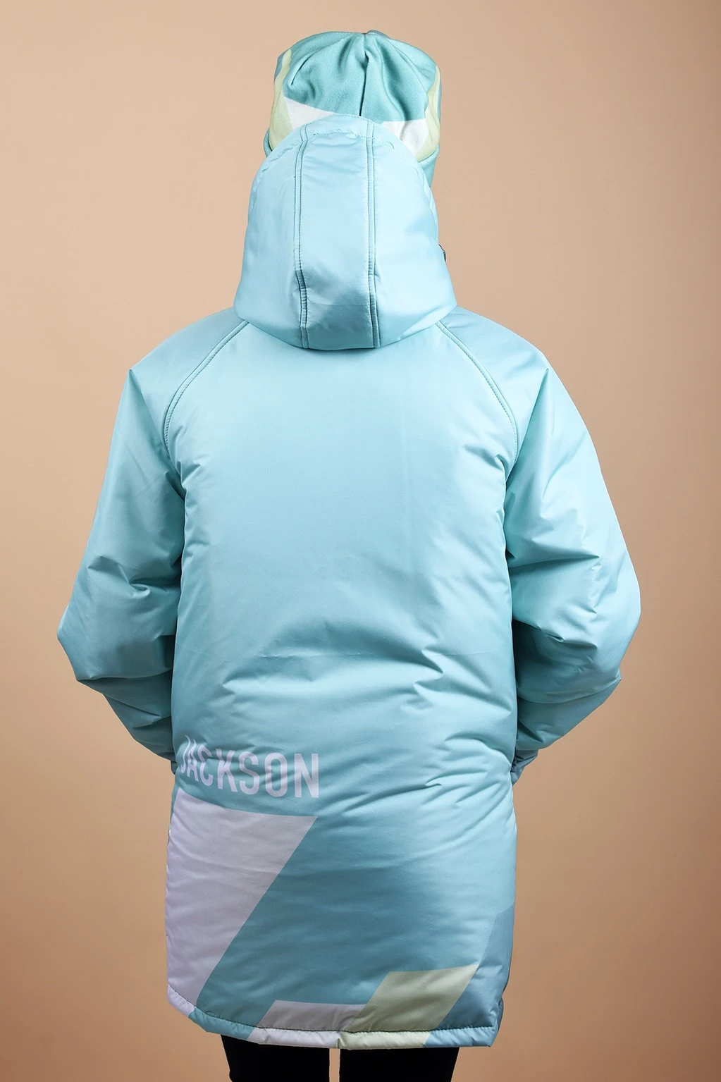 Куртка Вест с капюшоном на синтепоне унисекс, с полной запечаткой "Jackson"#2