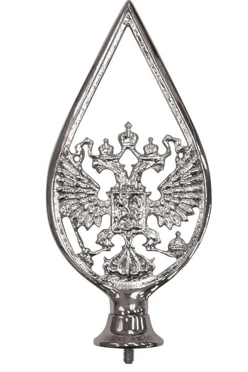 Купить навершие с гербом РФ металлическое хромированное под серебро