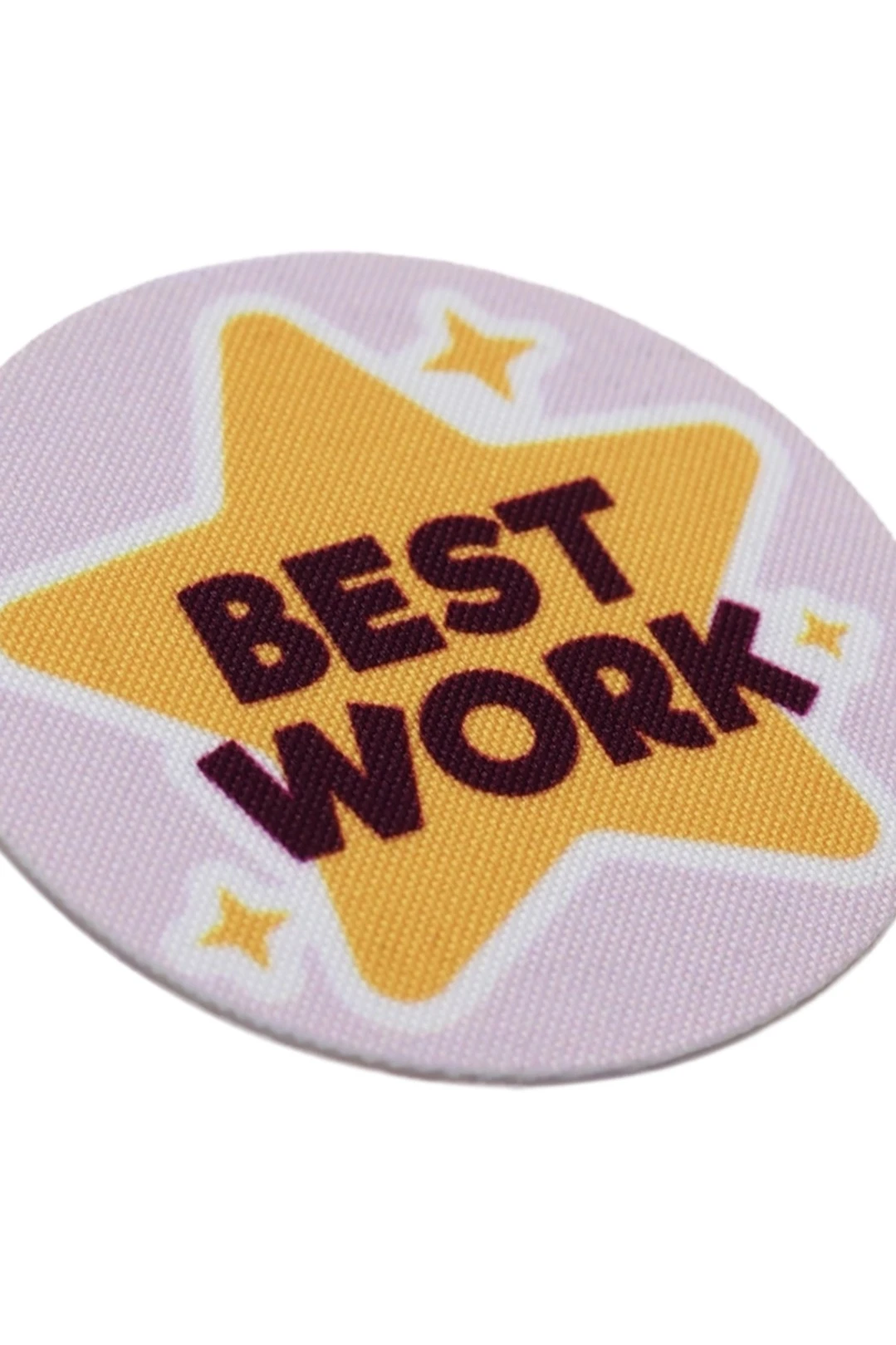 Купить наклейку-стикер Круг 6,5х6,5 см с печатью "Best Work"