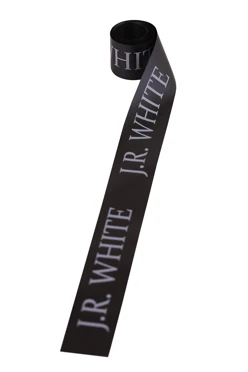 Купить ленту сатин ширина 3 см черную, печать белым с одной стороны