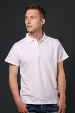 Купить поло Нэкст унисекс (Modern), однотонная белая