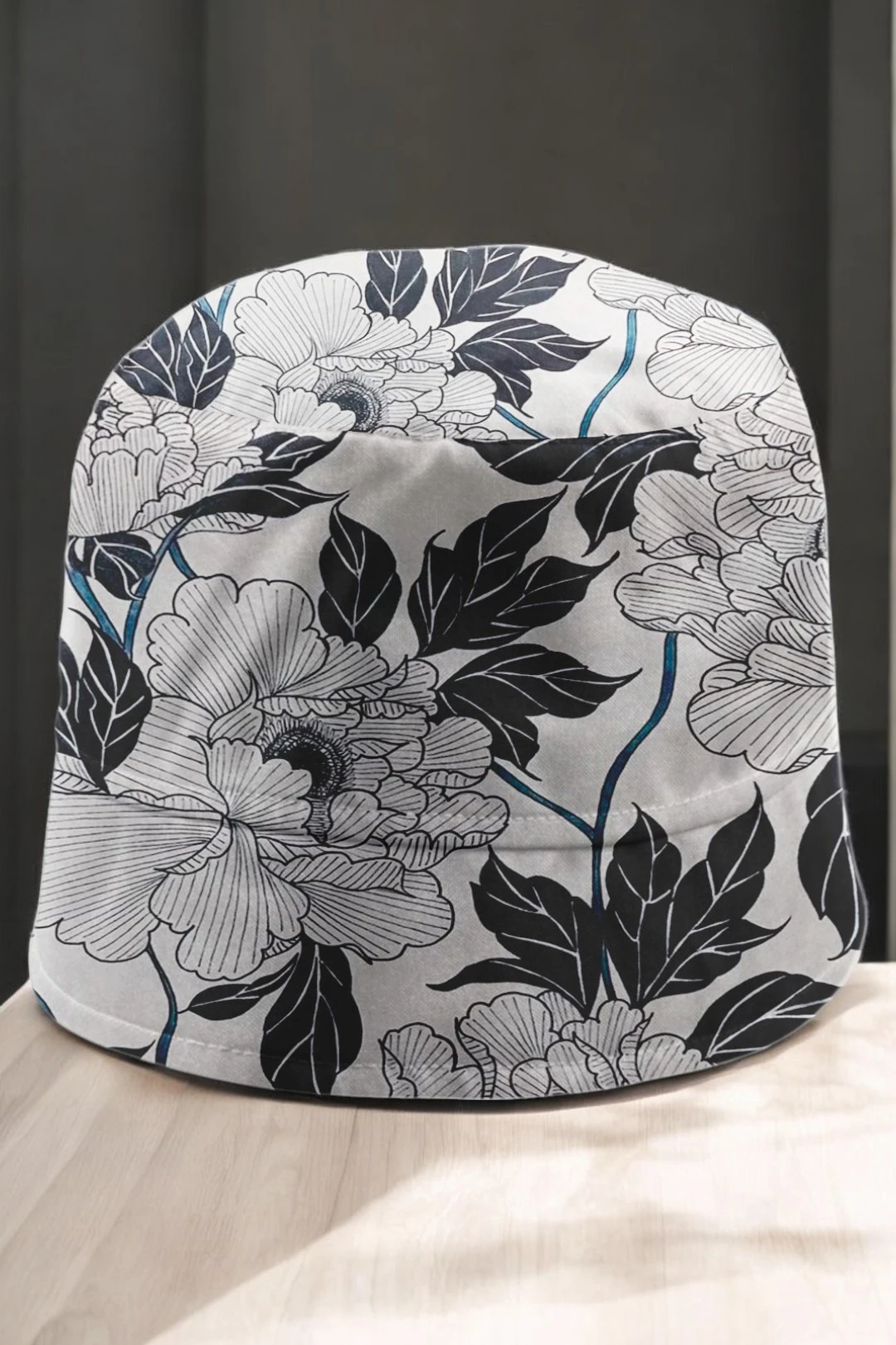 Купить панаму Сахара с узкими полями, с полной запечаткой "Mystery flower"