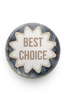 Купить значок заливной Круг диаметр 15 мм, с принтом "Best choice"