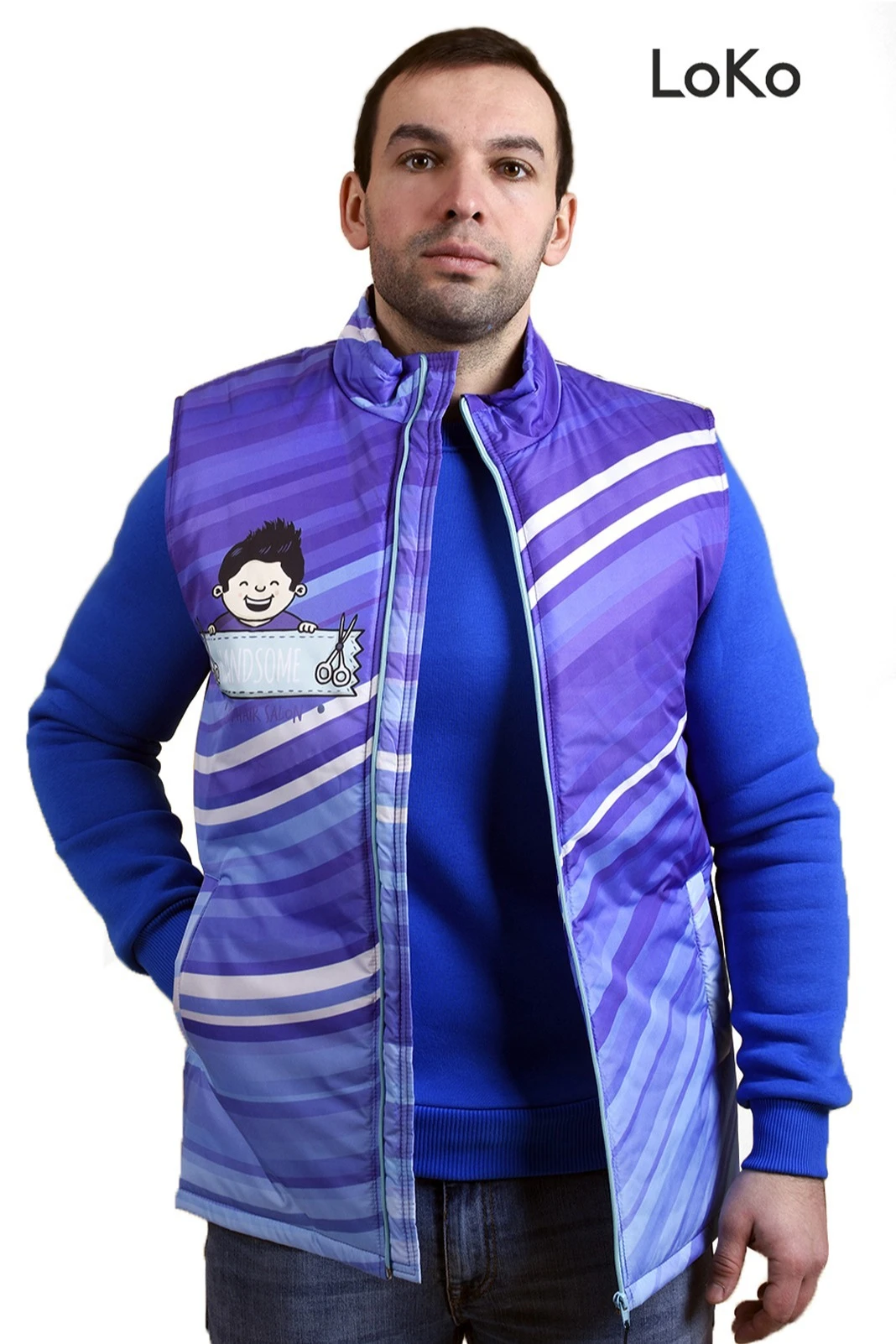 Жилет Детройт на синтепоне унисекс, с полной запечаткой#1