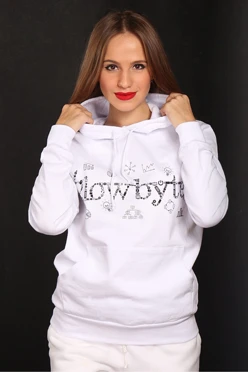 Купить белую толстовку Кенго унисекс "Glowbyte" белая