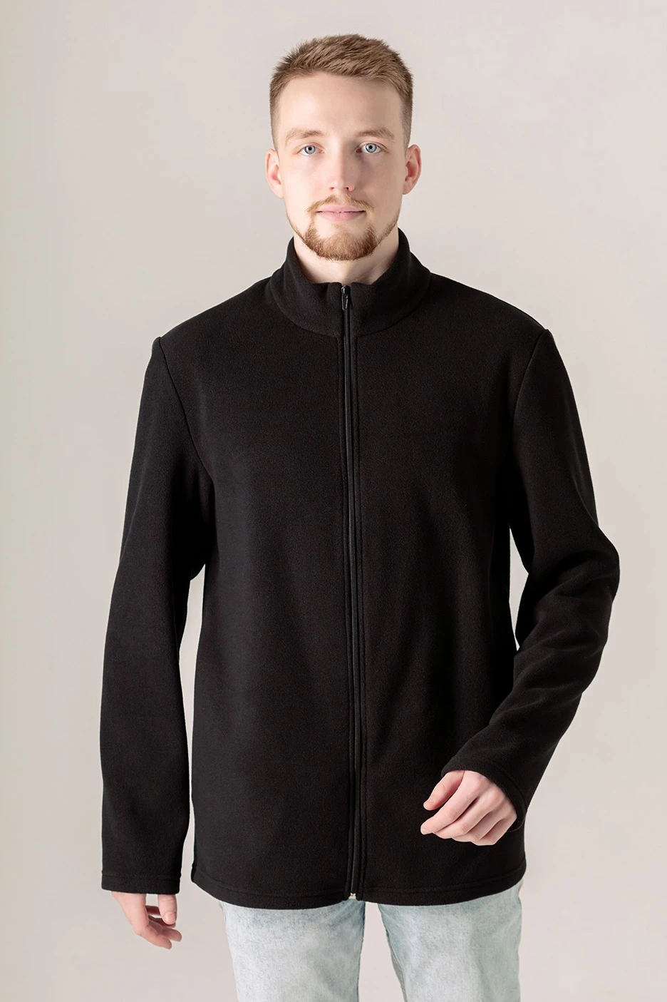 Толстовка Филл флисовая унисекс, однотонная черная#1