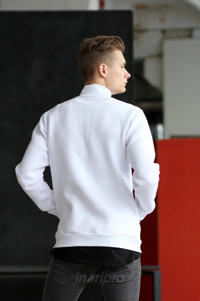 Толстовка Томас из футера унисекс, однотонная белая#1